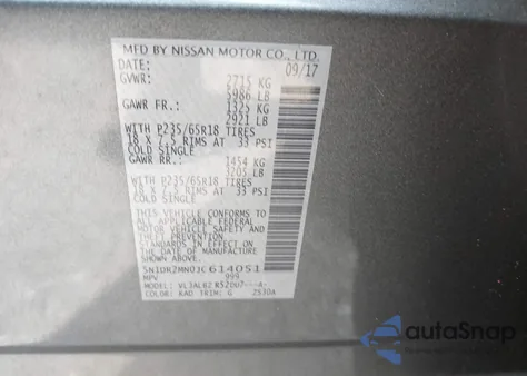 2018 Nissan Pathfinder S z USA, uszkodzony, nr VIN 5N1DR2MN0JC614051
